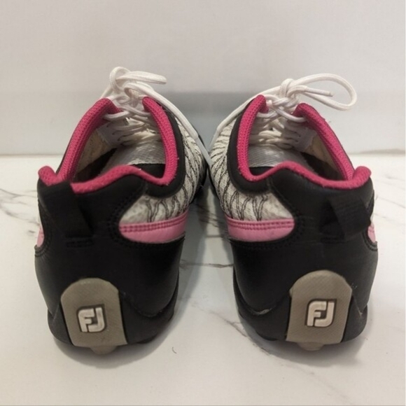 FootJoy Women's Summer Series Pink White Black Leather Upper Golf Shoes 7.5 - Picture 5 of 10